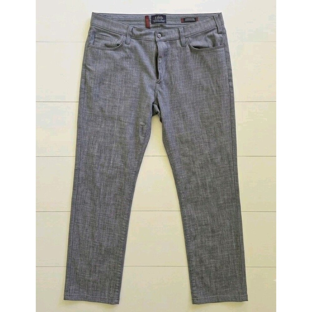 34 Heritage Charisma Pants Mens 40x34 Gray Comfort-Rise Classic Stretch Casual